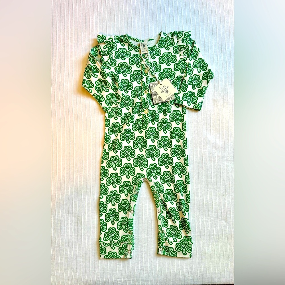 St. Patrick’s Day Clover Romper Kate Quinn 12-18 Months  NWT